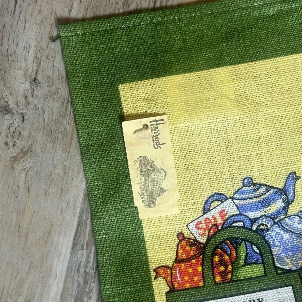 Harrods 100% Linen Calendar Tea Towel 2001 NWT